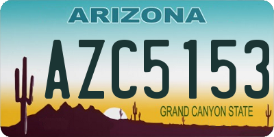 AZ license plate AZC5153