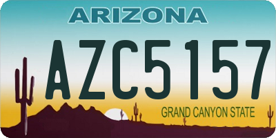 AZ license plate AZC5157
