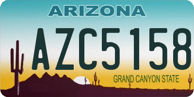 AZ license plate AZC5158