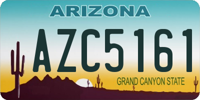 AZ license plate AZC5161