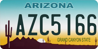 AZ license plate AZC5166
