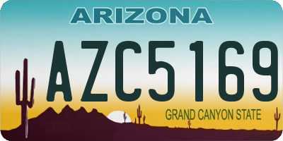 AZ license plate AZC5169