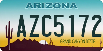 AZ license plate AZC5172