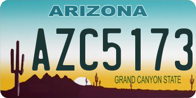 AZ license plate AZC5173