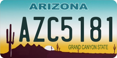 AZ license plate AZC5181