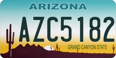AZ license plate AZC5182