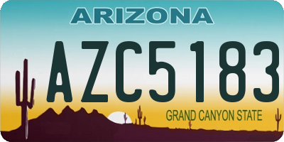 AZ license plate AZC5183