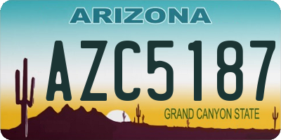 AZ license plate AZC5187
