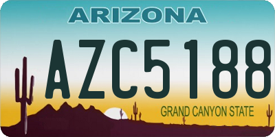 AZ license plate AZC5188