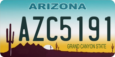 AZ license plate AZC5191