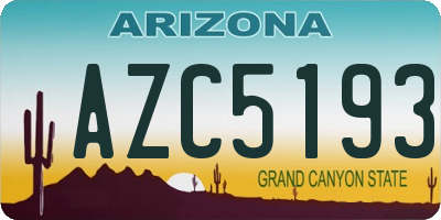 AZ license plate AZC5193