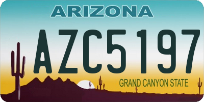 AZ license plate AZC5197