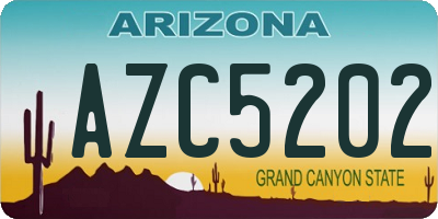AZ license plate AZC5202