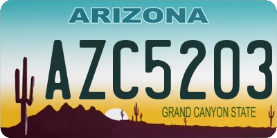 AZ license plate AZC5203