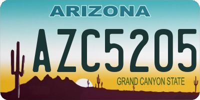 AZ license plate AZC5205