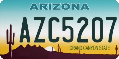 AZ license plate AZC5207