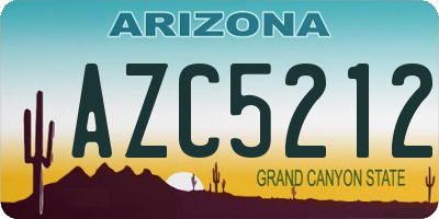AZ license plate AZC5212