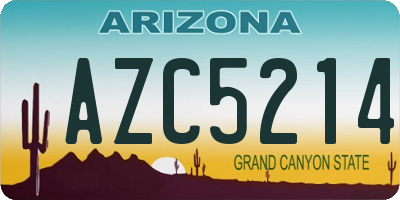 AZ license plate AZC5214
