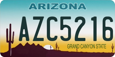 AZ license plate AZC5216