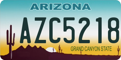 AZ license plate AZC5218
