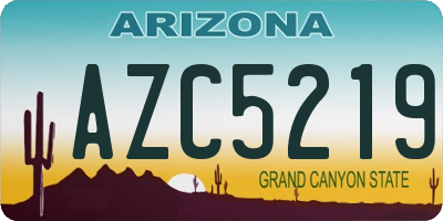 AZ license plate AZC5219