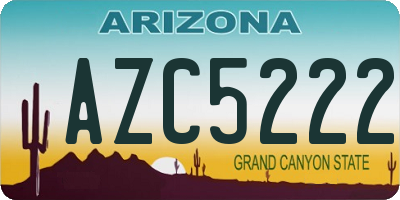 AZ license plate AZC5222