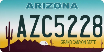 AZ license plate AZC5228