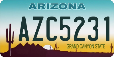AZ license plate AZC5231