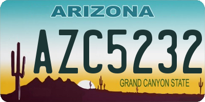 AZ license plate AZC5232