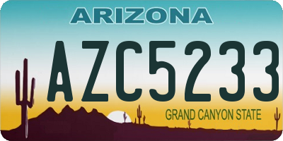 AZ license plate AZC5233