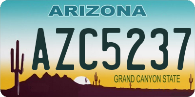 AZ license plate AZC5237