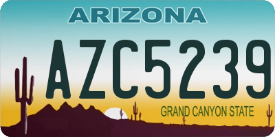 AZ license plate AZC5239
