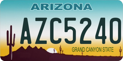 AZ license plate AZC5240