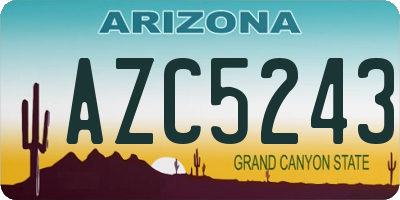 AZ license plate AZC5243