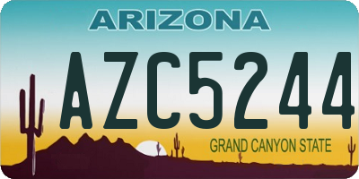 AZ license plate AZC5244