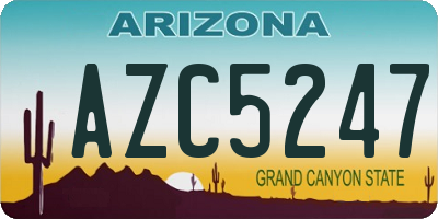 AZ license plate AZC5247