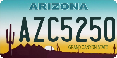 AZ license plate AZC5250