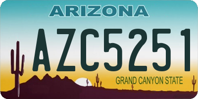 AZ license plate AZC5251