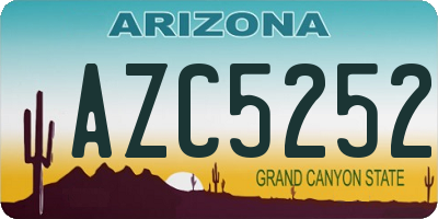 AZ license plate AZC5252
