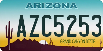 AZ license plate AZC5253