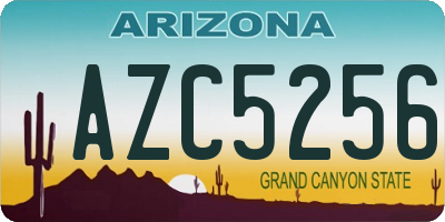 AZ license plate AZC5256