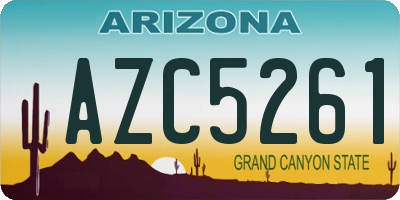 AZ license plate AZC5261