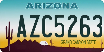AZ license plate AZC5263