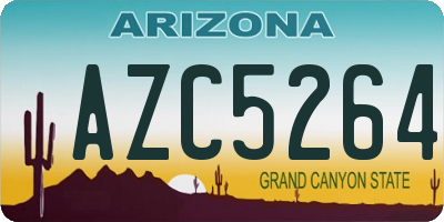 AZ license plate AZC5264