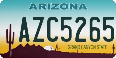 AZ license plate AZC5265