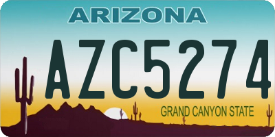 AZ license plate AZC5274
