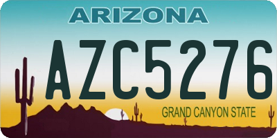 AZ license plate AZC5276