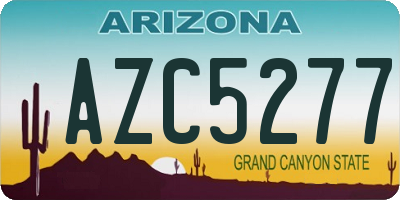 AZ license plate AZC5277