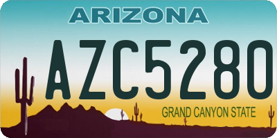AZ license plate AZC5280