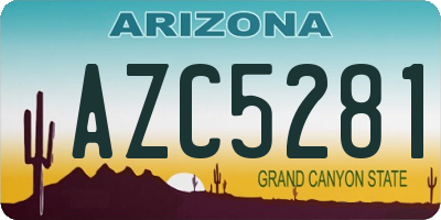 AZ license plate AZC5281